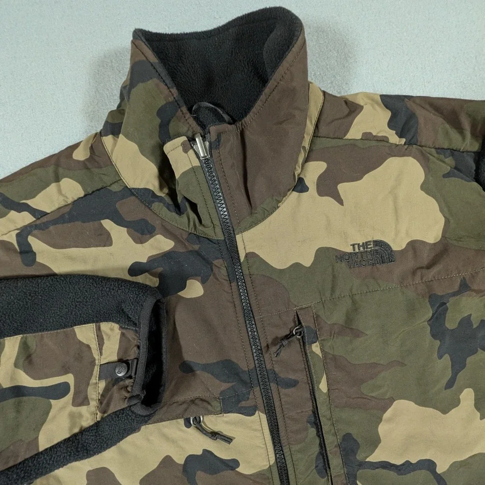 The North Face Denali Fleece Jacket Mens XL Camo Black Polartec Full Zip Rare
